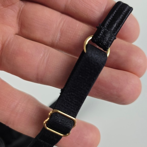 NWT La Senza Women's Satin Underwire Cutout Thong Bodysuit Teddy Black Large - Picture 7 of 14